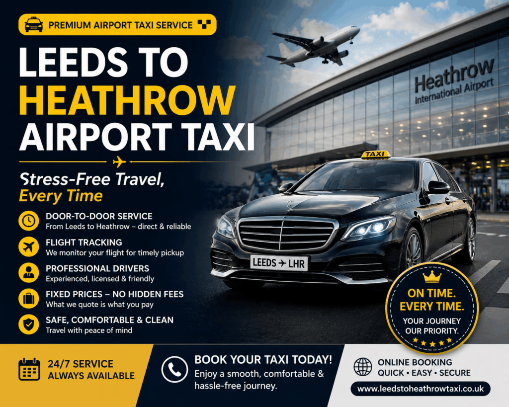 Leeds to Heathrow Airport Taxi — Stress-Free Travel, Every Time