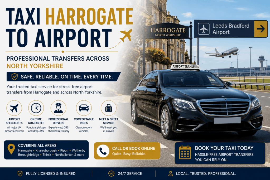 Taxi Harrogate to Airport – Professional Transfers Across North Yorkshire